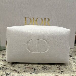 Christian Dior white makeup pouch